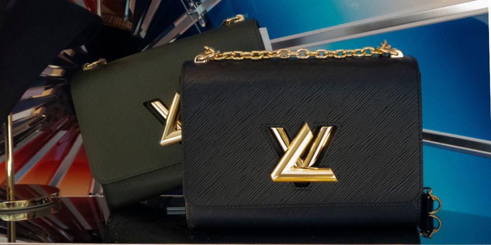 Close Up Of Two Black Louis Vuitton Handbags