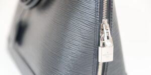 Close Up Of A Black Epi Leather Handbag