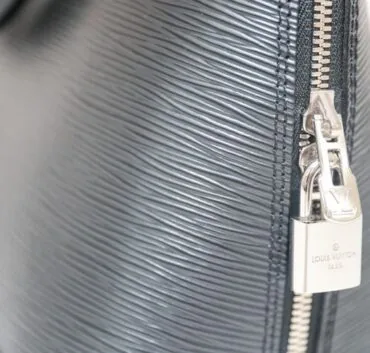 Close Up Of A Black Epi Leather Handbag