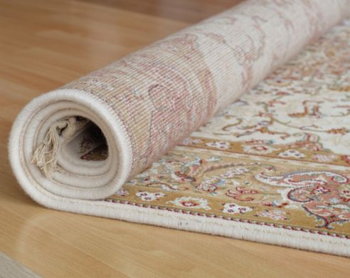 beautiful rolled silk rug